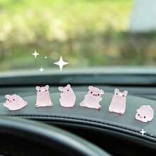 5/6/12/18pcs Pig-Shaped Car Dashboard Decor. Small Resin Pig Figurines. Suitable For Cute Car Interior Accessories, Rearview Mirror Decor, Or As Fun Gifts For Girls. - A - View 1