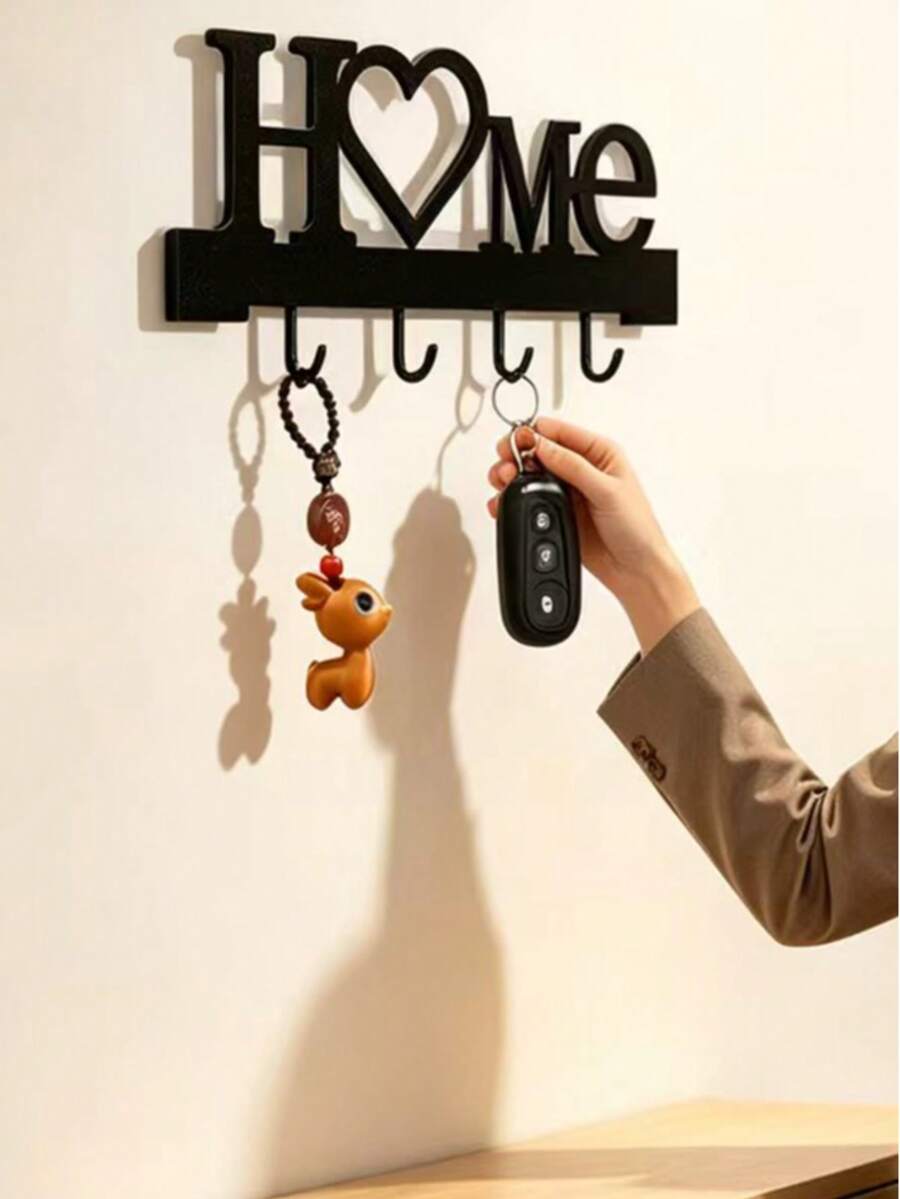 1 pieza Soporte de pared para llaves del hogar, organizador de entrada con ganchos, decoración del hogar para la sala de estar - Multicolor - Ver 1