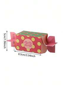 24pcs Vintage Striped Polka Dot Candy Shaped Advent Calendar Boxes ...