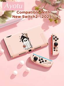 Ayotu Pumpkin & Bat & Ghost Theme Switch Protective Case, Compatible With New Switch 2 (2025)/Switch NS/Switch OLED, Can Be Used On Docking Station Without Removing Protective Case, Universal Game Controller Protective Cover, Switch Game Accessories, Anti-Drop Anti-Scratch, Halloween Theme & Birthday Gift. - View 7