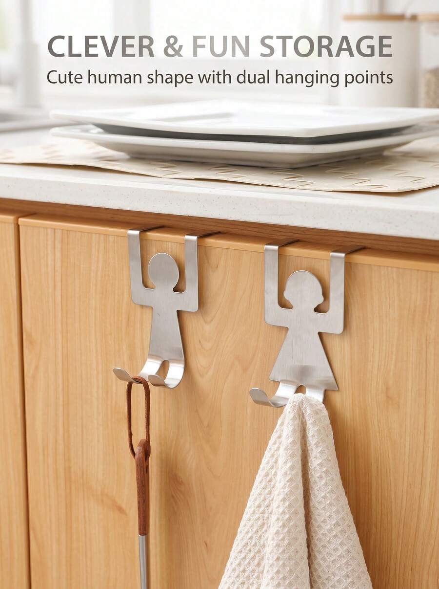 2pcs/4pcs Stainless Steel Hanging Storage Rack