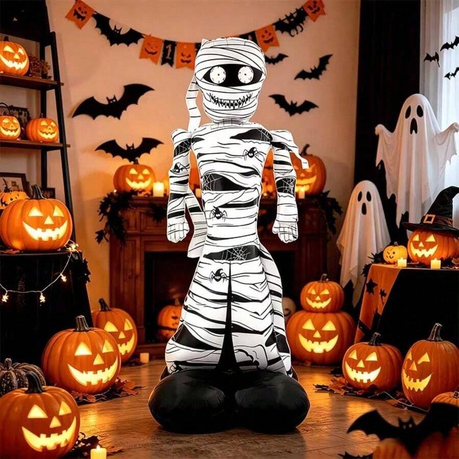 1 buah Balon Foil Aluminium Mumi Berdiri Halloween, Balon Tiup Besar Berbentuk Manusia, Perlengkapan Dekorasi Pesta Liburan di Halaman Rumah - beraneka warna - View 1