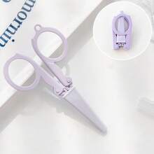 1pc Mini Folding Scissors With Safety Cover, Portable Small Pocket Travel Paper Cutter For DIY Crafts Journaling, Cute Student Stationery - Multicolor - View 16