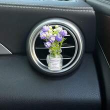 1pc Creative Car Air Vent Decor Clip, Starry Flower Fresh Style Interior Air Conditioning Outlet Decoration - Flower - View 8