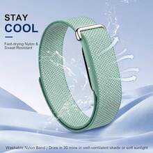 Air Replacement Watch Band 18mm Nylon Braided Sports Strap Adjustable Hook & Loop Wristband Breathable Lightweight Fitness Tracker Accessory - Mint Green - View 6