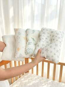 1pc Cute Printed Baby U-Shaped Lightweight Thin Small Pillow, Soft Comfortable Anti-Flat Head Neck Support Pillow, All Season - Multicolor - View 1