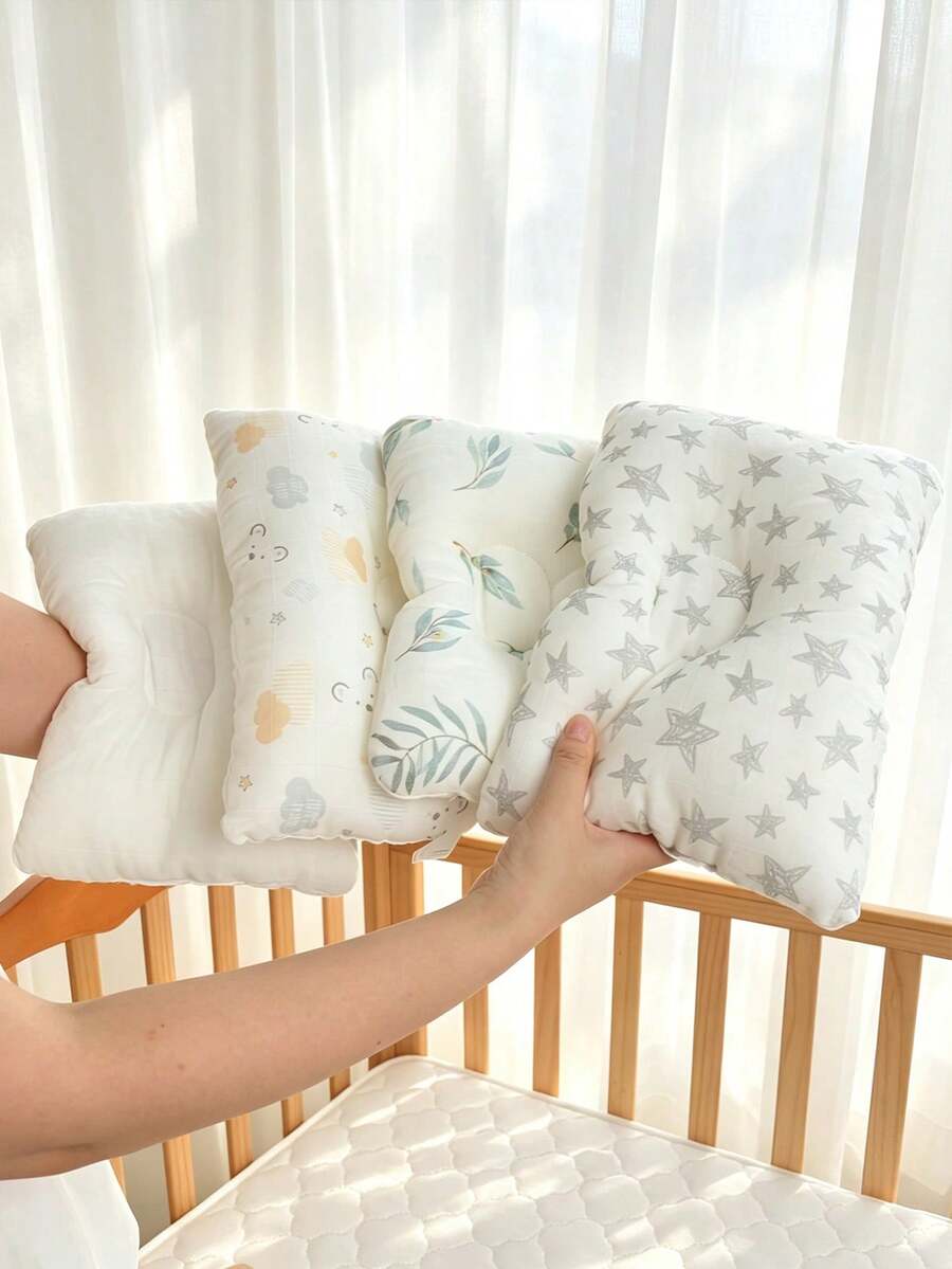 1pc Cute Printed Baby U-Shaped Lightweight Thin Small Pillow, Soft Comfortable Anti-Flat Head Neck Support Pillow, All Season - Multicolor - View 1