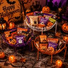 4pcs Halloween Round Storage Baskets Desktop Decorations Spider Web Style Storage Baskets For Halloween Parties, Evening Gatherings, Tabletop Ambiance, Random Colors - Multicolor - View 9