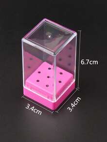 Caja de almacenamiento y exhibición con cepillo para brocas de taladro de uñas con 30 ranuras, decorada con diamante de imitación - Multicolor - Ver 13