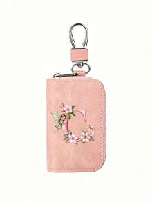 Pink Zipper Key Pouch With Little Elf Flower Letter, Matte Leather, Functional Key Pouch Suitable For Car, Home And Office - Perfect For Graduation, Teacher's Day - Neutral Design, Travel Accessory, Elegant Jewelry, Premium Craftsmanship, Professional Accessory, Great Gift For Classmates And Friends, Realistic, Mini, Minimalist Style, Perfect Wedding And Holiday Gift Or Accessory For Women's Handbag, Keychain, Valentine's Day Gift, Ideal Choice For Graduation Ceremony And Teacher's Day - Multicolor - View 23