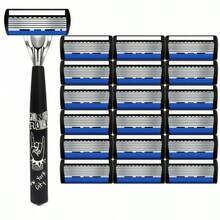 Manual Razor Set With 6‑Layer Interchangeable Blade Heads, Ergonomic Handle, Reusable & Refillable Design For Precise Smooth Shaving, Ideal For Father's Day & Birthday Gifts - Safety Tazor + Blade - View 15