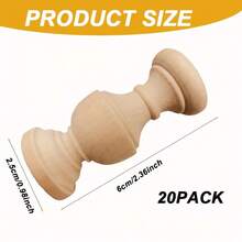 Unfinished Wood Spindle Balusters 20 Packs, 6*2.5cm Natural Wooden Decorative Turned Columns, DIY Craft Furniture Railing Cabinet Ornament Accessories - Multicolor - View 8