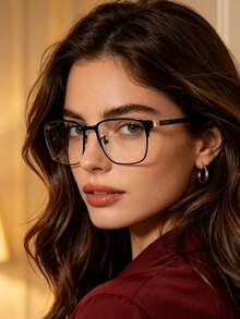 Gucci Black Glasses, Metal Frame With Mesh Stripe Decoration, Transparent Demo Lenses, Premium Optical Eyewear, Suitable For Daily Wear - Black - View 2