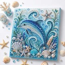 1set Ocean Pearl Art DIY Kit, 3D Beaded Mosaic Canvas Craft With Tropical Fish, Coral Reef And Shell Design, Rhinestone Art Set For Coastal Home Decor, Bathroom Decor, Beach House Display, Creative Handmade Gift And Ocean Themed Craft Project - Ocean DIY Diamond Painting - View 12