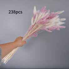 人造花飾品 17英吋蓬蓬草花藝裝飾，大容量高款兔尾草人造植物，波希米亞風婚禮裝飾 - 紫色與白色 - 查看 12