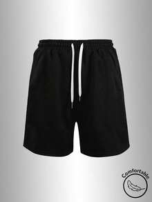 1pc Men's Casual Outdoor Shorts, Summer Outdoor Shorts With Pockets And Adjustable Drawstring Waistband, Soft And Comfortable, Ideal For Hiking, Gym Workouts And Running. Perfect Gift For Dad And Boyfriend During Back To School Season. - Black - View 4