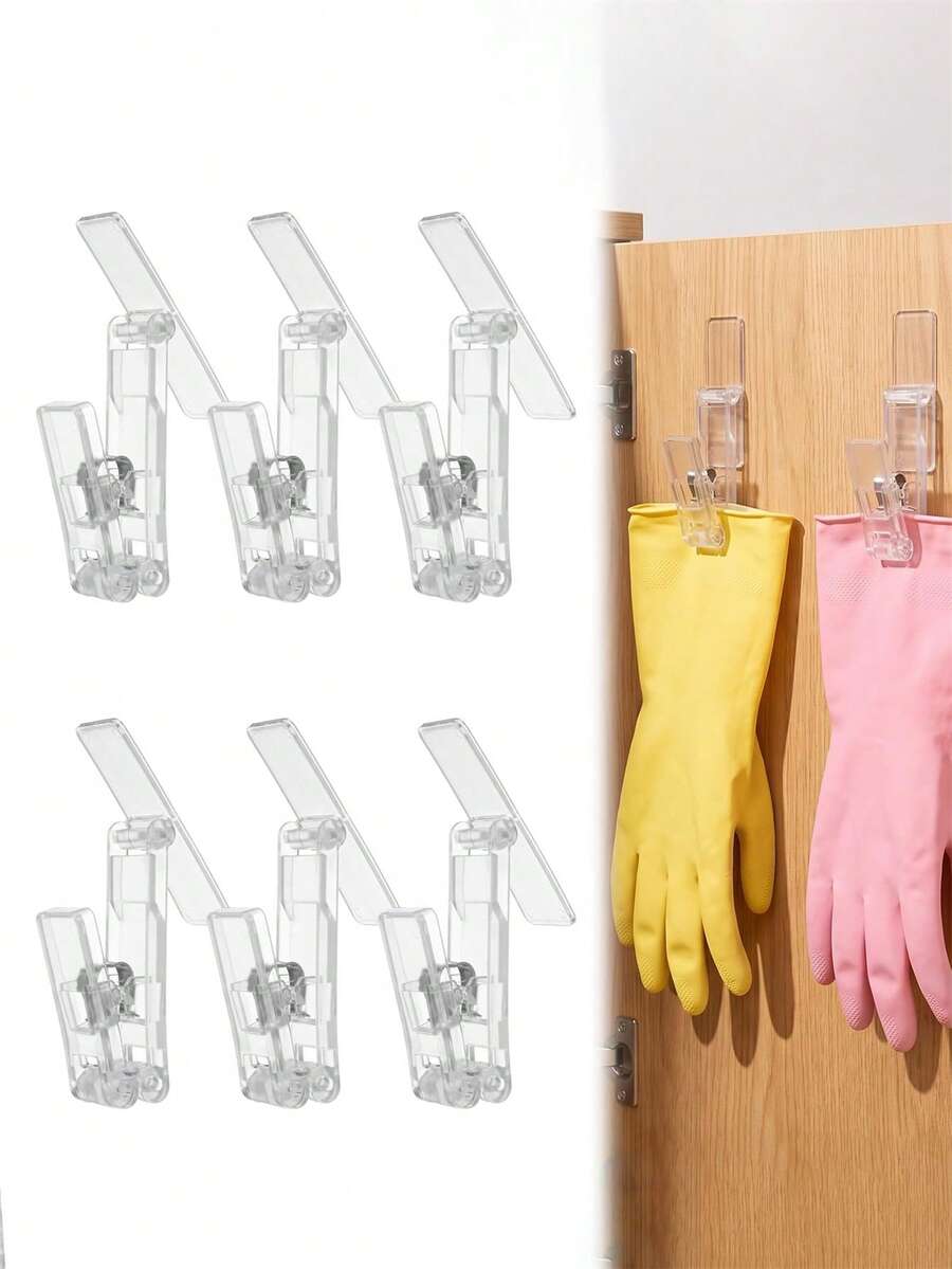 2 buah Klip Sarung Tangan Cuci Piring, Klip Gantung Cangkir Hisap Kreatif untuk Dapur, Klip Penyimpanan Multifungsi, Kait Perekat Tahan Lama Anti Selip untuk Kain & Sarung Tangan yang Dipasang di Dinding, Perlengkapan Dapur/Aksesoris Kamar Mandi/Dekorasi Rumah Musim Gugur - View 1