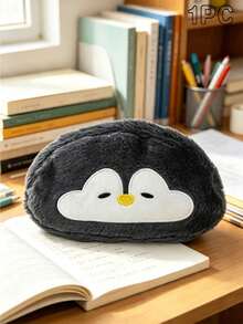 Cute Penguin & Otter Plush Pencil Case, Simple Large Capacity Pencil Pouch, Suitable For Middle School And High School Students,Back To School Season - A - View 10