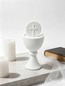 Ornamen Cawan Suci dan Salib. Cocok untuk Dekorasi Upacara Gereja. Hadiah Kenang-kenangan yang Luar Biasa untuk Komuni Pertama, Baptisan, atau Pengukuhan, Sempurna untuk Anak Laki-laki, Perempuan, dan Teman atau Anggota Keluarga yang Religius. - A - View 8