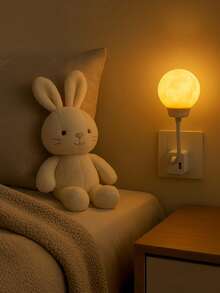 USB Moon Night Light, USB Plug-In Decorative Lamp With Voice Control, Suitable For Bedroom Bedside, Creating Atmosphere Or As A Sleep Light; Also Can Be Used For Garden Yard Decoration, Holiday Decoration And Party Lighting; Exquisite Holiday Gift, Suitable For Giving To Friends And Family. - Moon - View 2