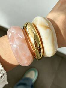3pcs Vintage Wide Cuff Bracelet Set For Women, Suitable For Daily Wear, Dating And Vacation - Multicolor - View 6