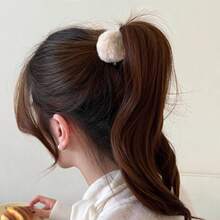 Autumn/Winter Cute Fluffy Hair Clips Small Claw Clips Bangs Clips Plush Hair Accessories Rabbit Fur Cherry Hair Clips - Multicolor - View 7