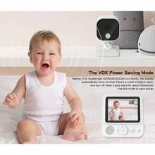 1pc Baby Monitor Camera, 2.8-Inch Rechargeable Screen, Two-Way Talk, Temperature Monitoring With High/Low Temperature Alarm, 8 Lullabies, Night Vision Baby Care Camera, Includes 2 Universal USB Data Cables - White - View 6