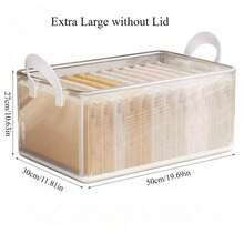 1pc Stackable Transparent Storage Box, Large Capacity With Handle, Space-Saving, Easy To Organize, Multi-Functional Storage Box, Transparent Storage Organizer, Thickened Storage Box, Suitable For Home, Dorm, Bedroom, Closet And More - Transparent 2 - View 10