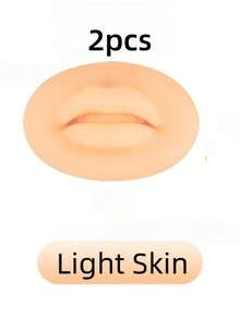 2pcs Silicone 5D Lip Practice Modules, 3D Realistic Lip Model, Semi-Permanent Tattoo Practice Skin, Plump Lip Mold, White/Deep/Black Solid Lip Blocks For Beginners Training, Tattoo Makeup Tools - Multicolor - View 12
