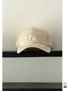 1 pieza Gorra de béisbol con lazo bordado, suave, con estampado de leopardo y decoración de strass, sombrero grande y ajustable para mujer - Multicolor - Ver 6