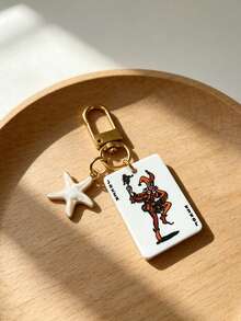 1pc Vintage King Poker Card Premium Keychain, Unique Niche Card Bag Charm, Creative Mini Couple Minimalist Gift - Multicolor - View 2