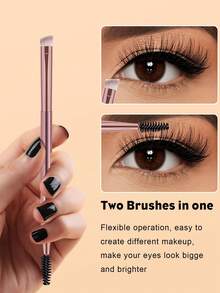 8 Pcs Double Ended Pearlescent Pink Makeup Brushes Kit, 2 Large Size Brushes Included, Exquisite Shiny Handle, Soft Dense Bristles For Blush, Contour And Daily Eyeshadow Blending Work. - Multicolor - View 7