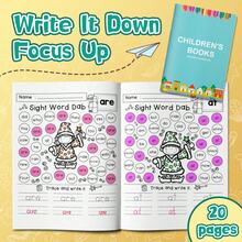 Sight Words, Fractions & Focus Practice Notebooks, Word Recognition, Vocabulary Activities, Visual Learning, Fraction Basics, Concentration Training & Educational Skill Practice Collection - Words, Math & Focus Practice Collection - View 2