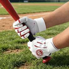 Sarung Tangan Baseball Kulit Domba, Anti Selip, Bernapas, Tahan Lama - Merah - View 2