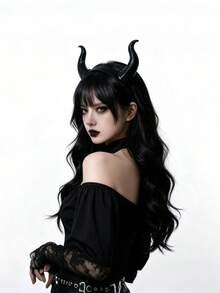 Băng đô sừng ác quỷ Halloween, sừng ác quỷ nhỏ phong cách tối, phụ kiện trang phục tiệc tùng & cosplay, tạo không khí Halloween - Nhiều màu - Xem 4
