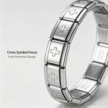 1PC Stainless Steel Elastic Fashion Bracelet Adjustable Bangle Perfect For Everyday Wear - Antique Silver - View 5