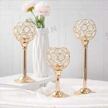 2D Flat Printed Acrylic 3pcs Elegant Round Candle Holders, Suitable For Restaurant, Living Room, Kitchen, Hotel Room Decor. - A - View 5
