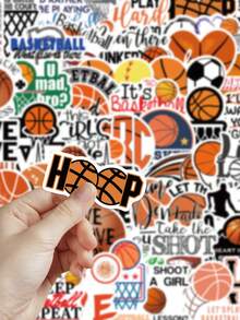 50pcs Basketball Stickers-Sports Motivation-Perfect For Skateboards, Bullet Journals, Notebooks, Suitcases, Water Bottles, And Parties-DIY Holiday Gifts - Multicolor - View 6