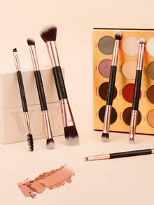 docolor 6-Piece Double-Ended Eye Brush Set, With 12 Versatile Tips, The Perfect Tool For Shading, Defining, And Blending, Ideal For Travel, While The Ultra-Soft Bristles Ensure Comfortable, Streak-Free Application Every Time, Complete Eye Makeup Artistry - Black - View 7