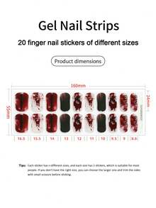 Halloween Nail Stickers Color Gradient DIY Self Adhesive Art Decals Strips Manicure Decorations Suitable For Home, Workplace, Outdoor Travel, Gift Giving, Salon - Redwood - View 4