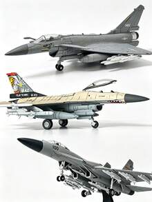 3pcs 1:72 Scale Aircraft Display Model Toy With Stand, ABS Plastic Fighter Jet Toy With Openable Cockpit & Rolling Wheels, Collectible Jet Ornament, Home Office Shelf Showcase Decor, Hobby Gift For Aviation Enthusiasts Funny Halloween, Christmas,1pc - Multicolor - View 5