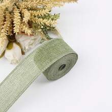 4cm Green Handmade Woven Jute Rope Lace Roll, Wedding Decoration, Handmade Crafts, Floral Home Decor, Rustic Jute Fabric, High-Quality Material, Suitable For Party Supplies, Ribbon Roll, Perfect For Gift Wrapping, Weddings And More - Green - View 4