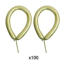 100支長氣球 加厚乳膠造型長魔力氣球，適合扭扭動物氣球、動物造型，婚禮、生日、節日派對裝飾、房間佈置、婚禮裝飾、生日裝飾、新娘送禮會、聖誕裝飾 - 金屬色 - 查看 8