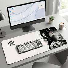 1Pc Art Black‑White Anime Girl Desk Mat, Japanese Style Unisex Mouse Pad For Anime Enthusiasts, For Office Desk Decor, Christmas Decoration, Party Gifts, Back‑To‑School Gifts & Office Supplies - Anime Girl - View 7