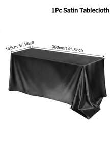 1pc/2pcs Satin Tablecloth, Solid Color Smooth Fabric Rectangular Tablecloth, White Wedding Decoration Tablecloth, Birthday Party Room Decor Tablecloth, Banquet Decoration, Party Event Decor, Wedding Party Home Decor Dining Table Cloth, Party Gift, Kitchen Decor Tablecloth - Multicolor - View 23
