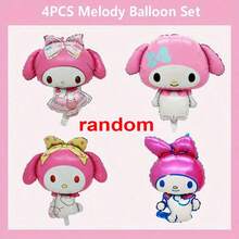 4pcs Medium-Sized Sanrio Shaped Aluminum Foil Balloons (Authorized By Genuine Sanrio), Suitable For Birthday Photography Backgrounds, Studio Decorations, Theme Events, And Outdoor Decorations Random Send - View 5