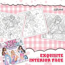GDTME Y2K Fashion Coloring Book: Bold-Easy Patterns Coloring Book For Adults And Children, Nostalgic Stylish Girl & Retro Accessory Illustrations Coloring Pages, Holiday Present For School Supplies, Halloween, Christmas And Various Party Gatherings - Fashion - View 3
