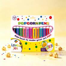 2026 Back To School Popcorn Pen, Colorful DIY Art Toy, 12-Color 3D Drawing Markers, Suitable For Children's Craft Activities - Multicolor - View 12