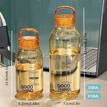 Japanese-Style Minimalist Transparent Polycarbonate Water Bottle, Leak-Proof, High-Temperature Resistant, Portable Tumbler For School, Home, Office, Outdoor, Convenient Carry, Durable And Stylish For Everyday Use - Multicolor - View 4