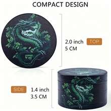 Premium Zinc Alloy Grinder - 50mm UV Printed Forest Green Dragon Pattern, High-Efficiency Spice Grinder, Herb Crusher, Suitable For Daily Use, Exquisite Gift For Men And Women, Christmas Gift Choice, Best Gift Option - View 2